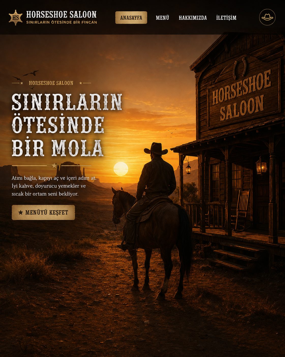 Horseshoe Saloon — Vahşi Batı Temalı Kafe Sitesi